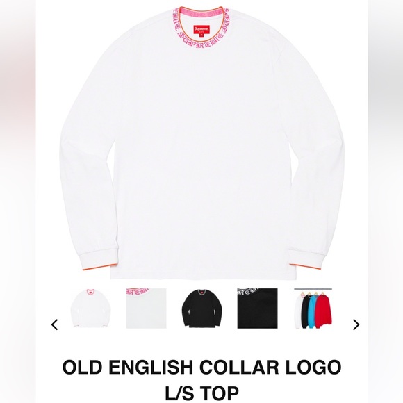 Supreme Old English Collar Logo L/S - Picture 3 of 3